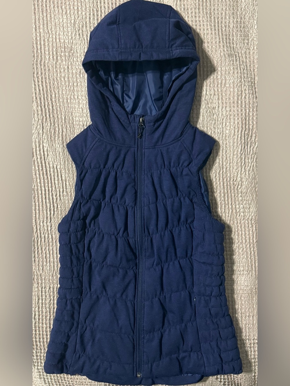 BE BY BLANC NOIR Navy Hooded Quilted Puffer Vest Women’s M